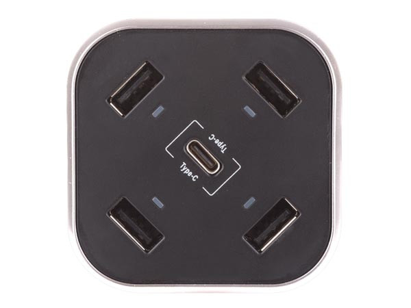 CARGADOR COMPACTO 4 x USB 1 x USB TIPO C 8.4 A 42 W NEGRO. MOD. PSSEUSB34-8363.jpg