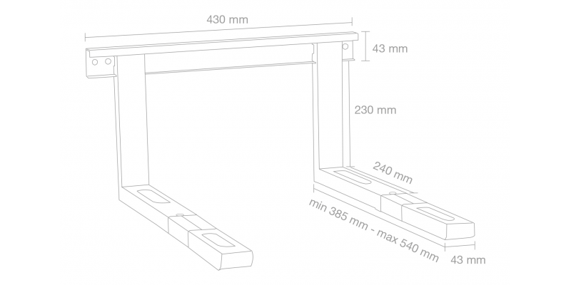 Soporte ajustable para microondas blanco 35kg max. Mod. SMO-200-12266.jpg