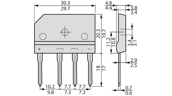 Puente rectificador 15 Amp 600 Volt 200 Amp IFSM. Mod. TS 15P05G-9320.jpg