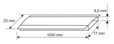 Kit perfil de aluminio empotrar con faldón 1metro. Mod. 81.082