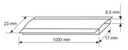 Kit perfil de aluminio empotrar con faldón 1metro. Mod. 81.082