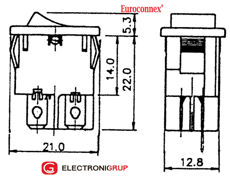 INTERRUPTOR 4P. ON-OFF, 125V. 10A (250V.- 5A). Mod. 11188ILF4NR