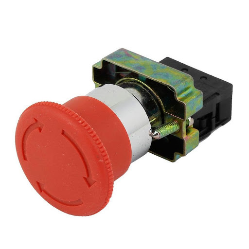 Pulsador emergencia tipo seta 1xNO metálico Sassin. Mod. 3SA8-BS542