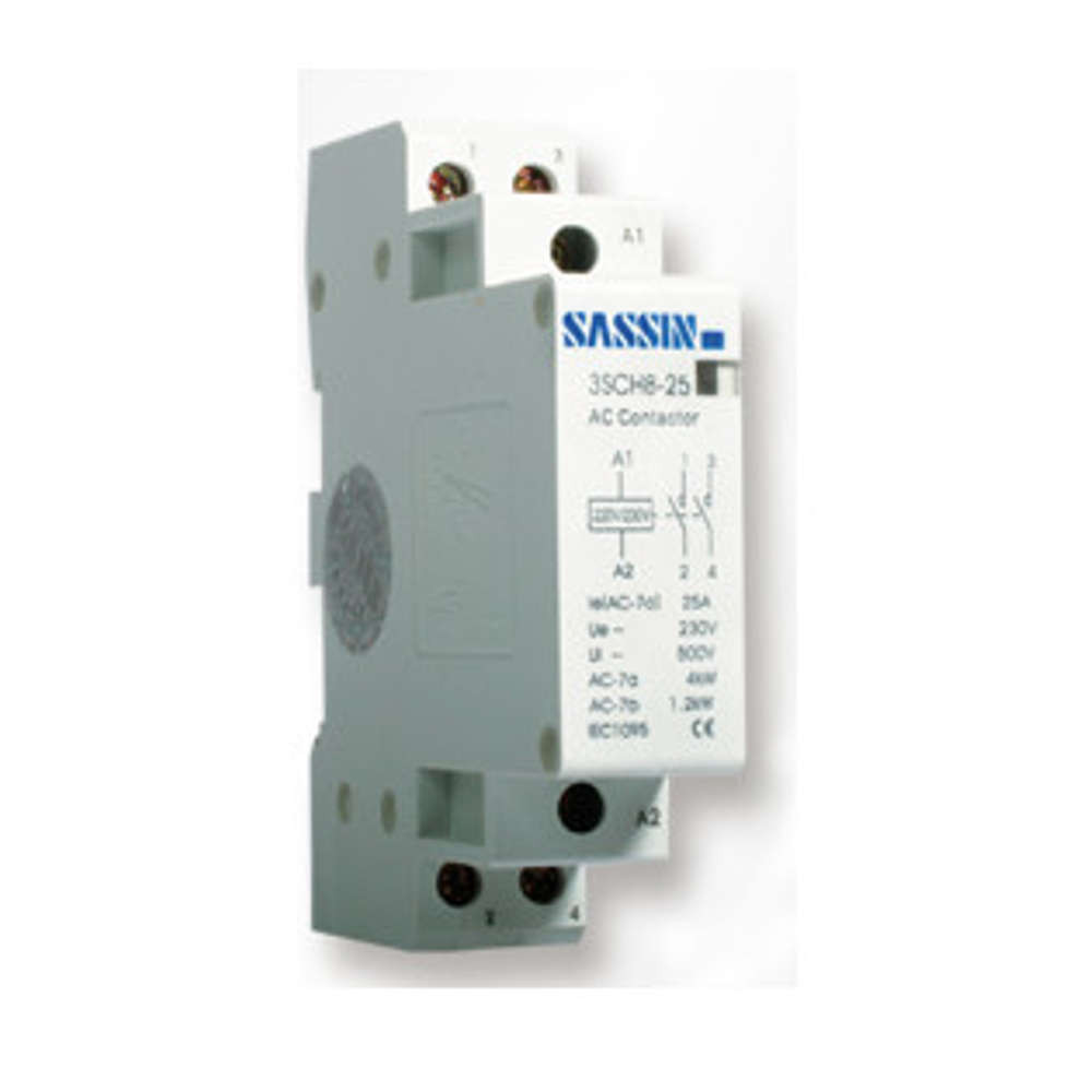 Contactor modular 2P NO 25A 230VAC SASSIN. Mod. 3SCH8-25