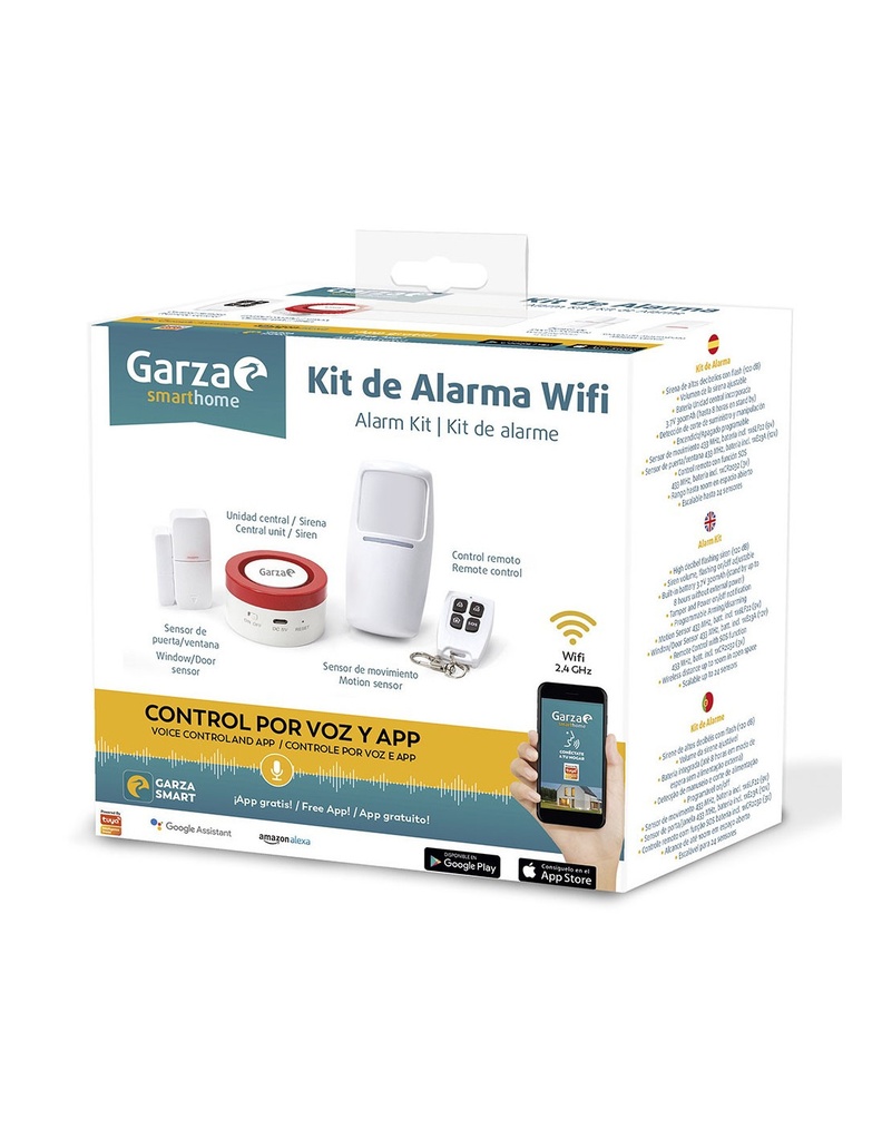Kit alarma seguridad WIFI Garza Smart. Mod. 401280