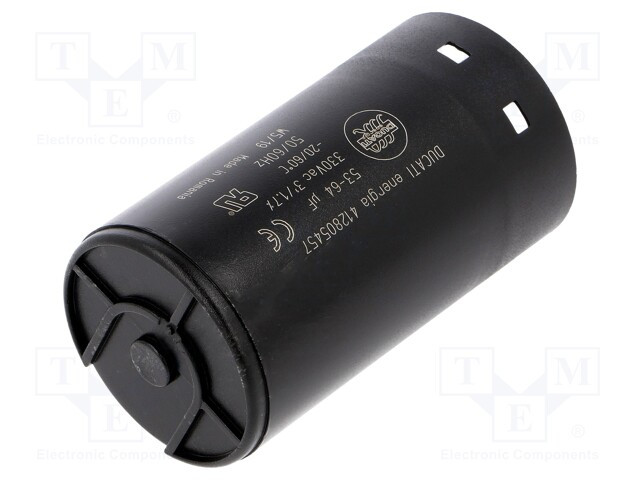 Condensador motores de arranque 64uF 250VCA. Mod. 4.12.80.5.457