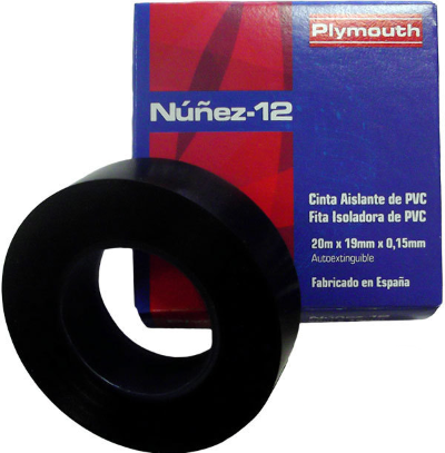 CINTA AISLANTE NUÑEZ 10X19 mm NEGRA. Mod. NUÑEZ1210x19
