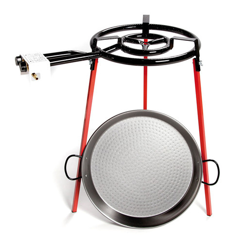 SET PAELLA 46 cm C/ soporte + paellera 46 cm + quemador 400 mm Vaello Campos. Mod. 6140