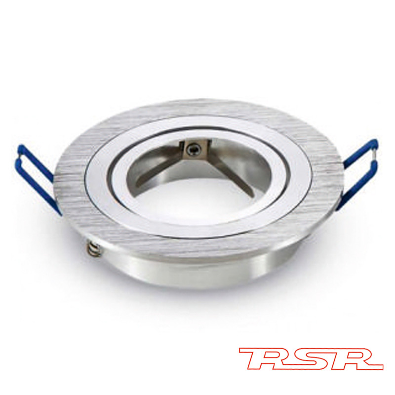 Aros Dicroica Basculante Aluminio Rayado Redondo 82X25mm. Mod. 9144