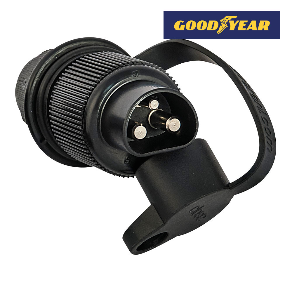 Conector macho remolque 3 pines goma. Mod. 99559