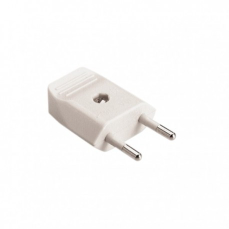 CLAVIJA DE ENCHUFE MACHO BIPOLAR AEREA BLANCA 40001. MOD. 42-7436/B