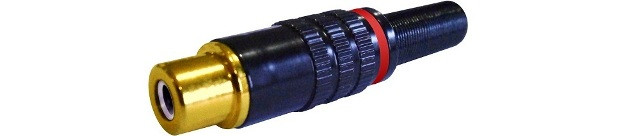 Conector RCA Hembra METALICO ARO ROJO