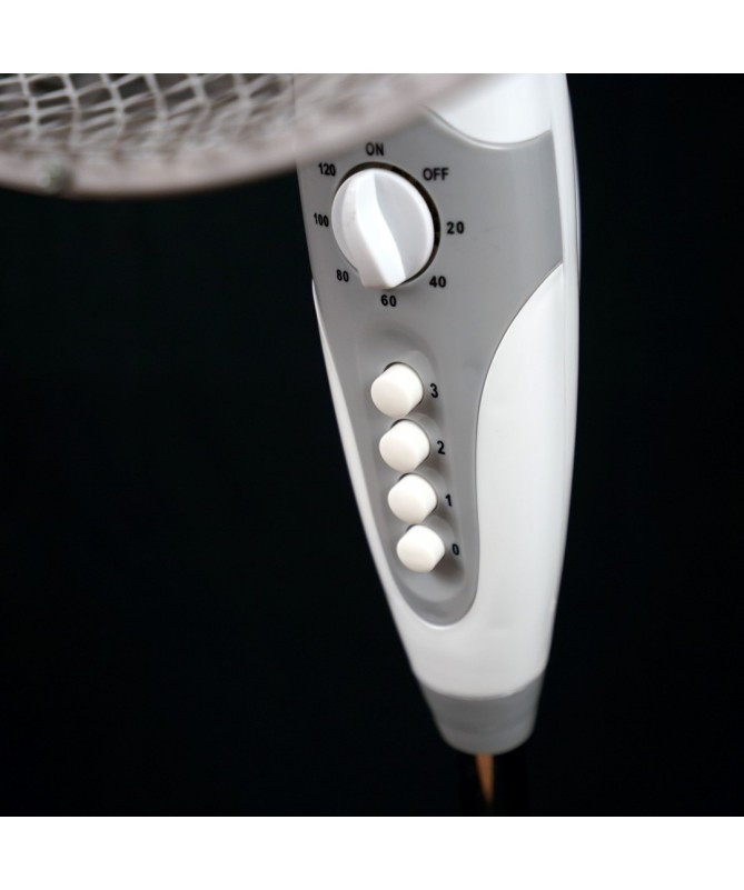 Ventilador De Pie Con Temporizador blanco 40cm 50W Grunkel. Mod. FAN-B16