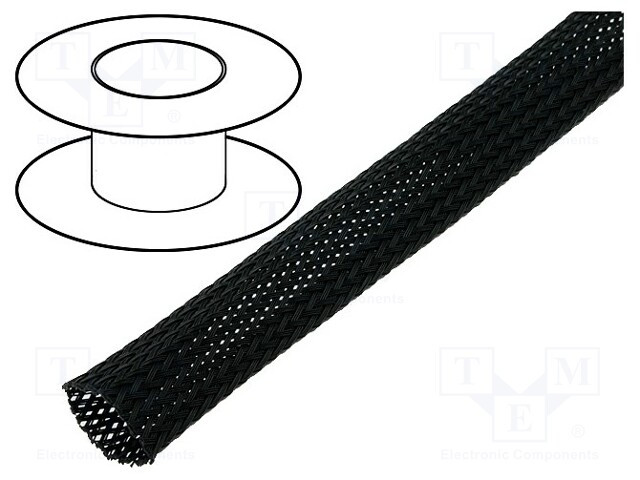 Funda trenzada poliester 13 a 20 mm negra. Mod. OPL.15-BK