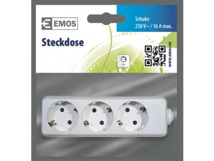 Regleta de enchufes con 3 tomas sin cable Emos  P0320