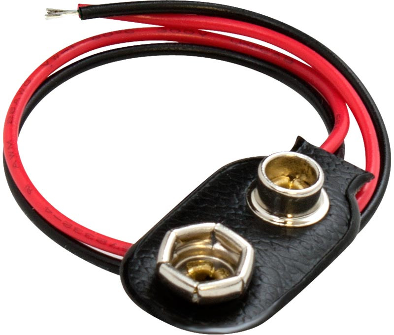 Portapilas con 2 hilos para pilas de 9V