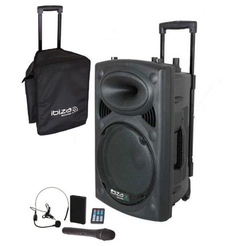 Sistema de sonido portátil (trolley) Ibiza Sound 15" 800W. Mod. PORT15UHF-BT
