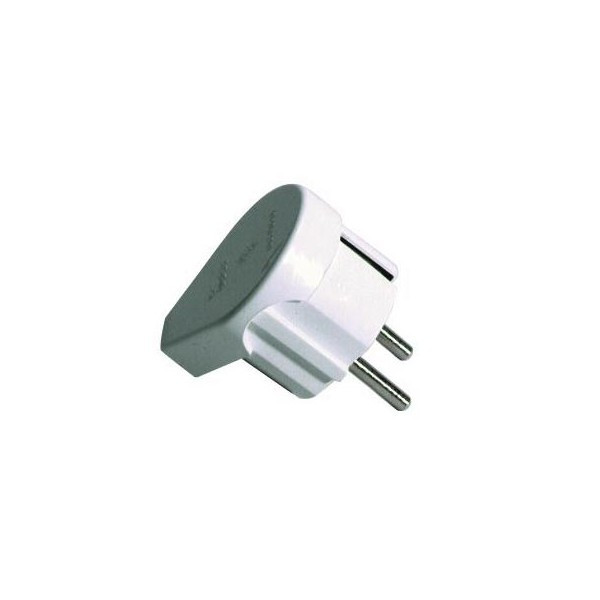 Clavija bipolar toma tierra lateral 10/16A 250v blanco. Mod. 6566.