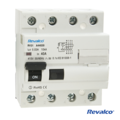 Interruptor diferencial 4P 40A 300 mA. Mod. RV31 AC440300