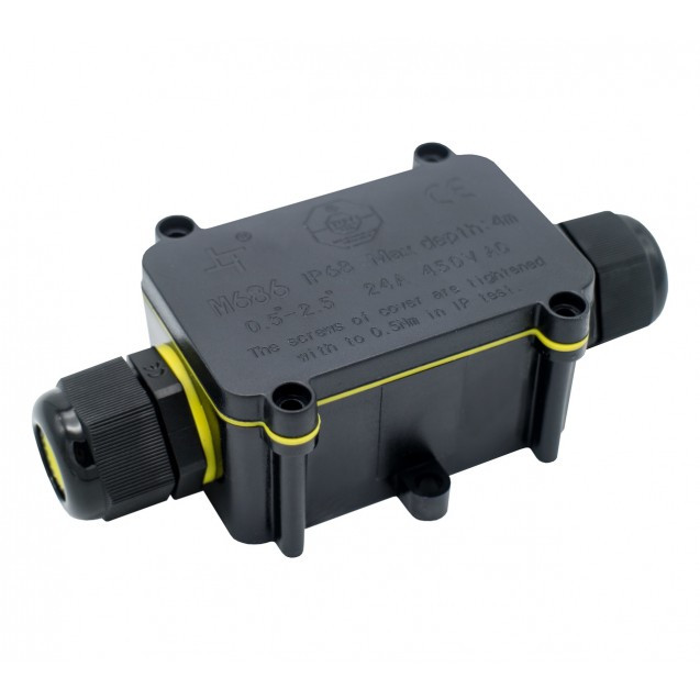 Caja estanca dos salidas IP68 c/regleta. Mod. RU6862