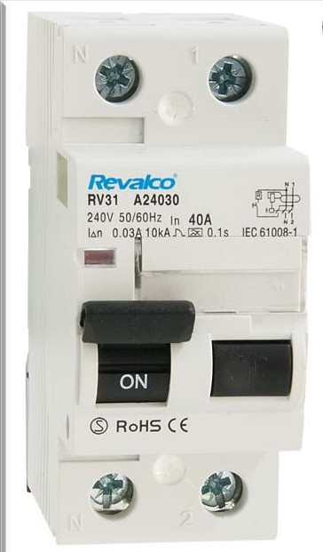 Diferencial superinmunizado 2P 40A 30mA REVALCO RV31. Mod. RV31 A24030