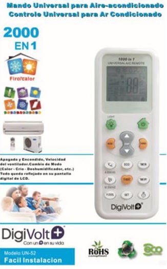 Mando Universal 2000 en 1 de aire acondicionado blanco