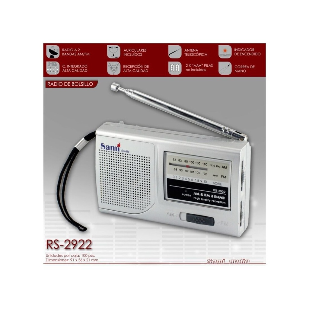 Radio de bolsillo sami 2 bandas (mod. 2922)
