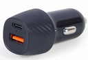 Cargador de coche rápido 2 puertos USB y tipo C QC 3.0 12-24V 18W. Mod. TA-U2QC3-CAR-02