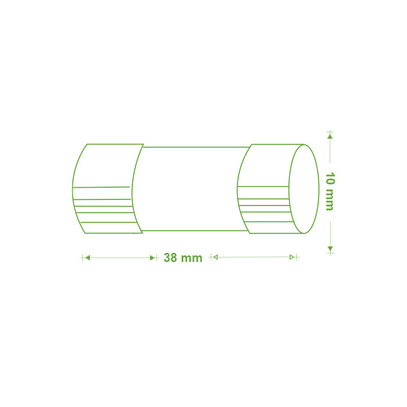Fusible cerámico fotovoltaica 10x38mm 32A 1000VDC. Mod. TE-4019
