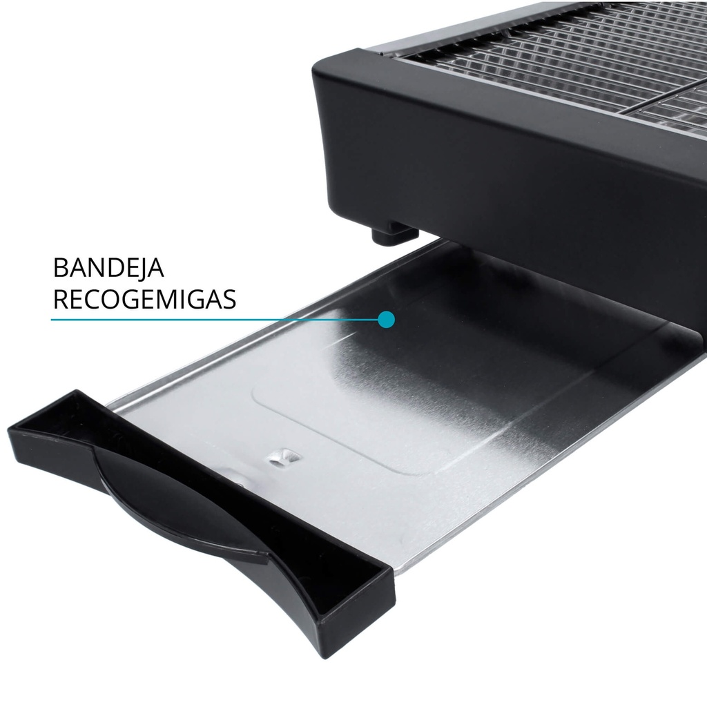 Tostador horizontal 600W TM Electron negro. Mod. TMPTS006BK