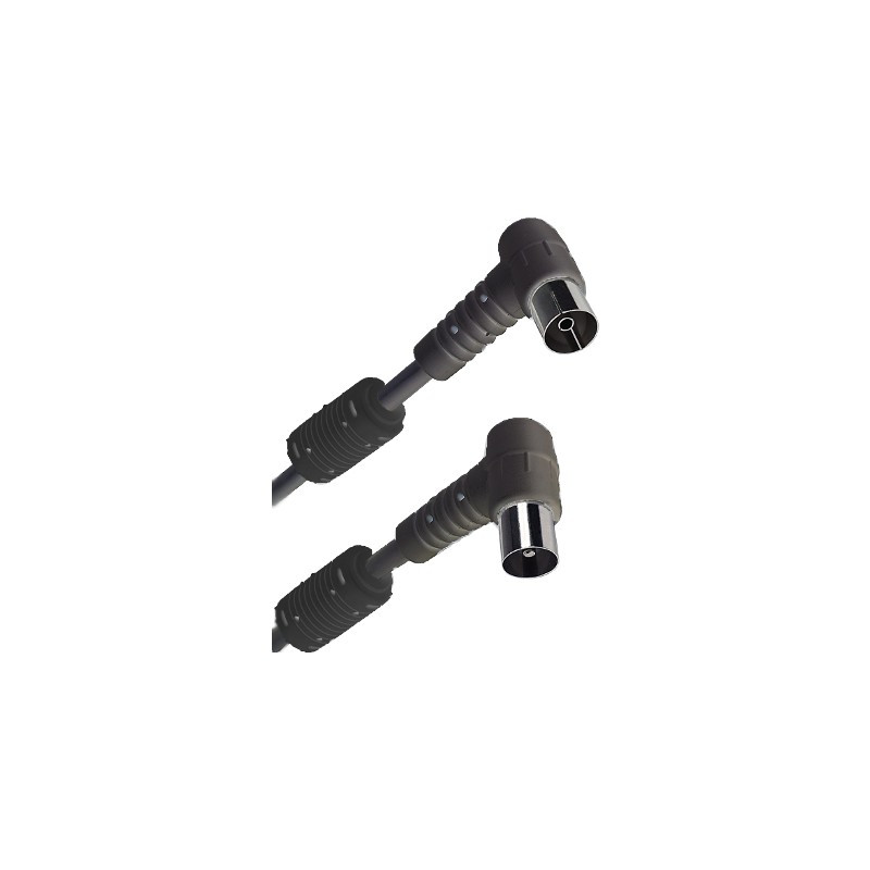 CONEXION TV MACHO A TV HEMBRA ACODADA 1,5m NEGRA. MOD. CTA15NF370071.5N