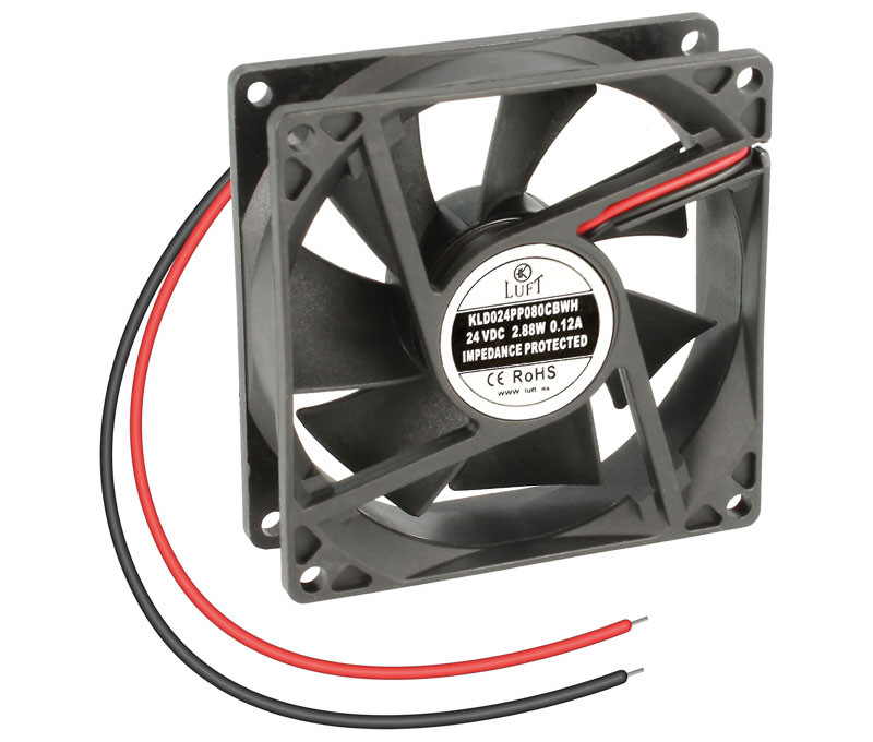Ventilador rodamiento de bolas 24VDC 80x80x25. Mod. VEN033