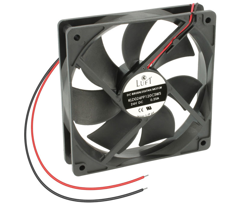 Ventilador 24VDC 120X120X25mm con cojinete de fricción. Mod. VEN042