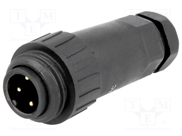 Enchufe macho WA22 4PIN 16A 400V dorado. Mod. Mod. WA22J4TE2 10.5