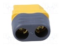 Conector de alimentación DC XT60 hembra aéreo 2 pin. Mod. XT60H-F