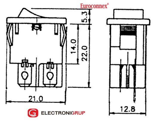 [3974ELG] INTERRUPTOR 4P. ON-OFF, 125V. 10A (250V.- 5A). Mod. 11188ILF4NR