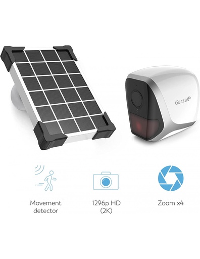 [401365GGAR] Cámara Wifi de exterior con batería 1296p SFHD 2K y panel solar Garza Smart. Mod. 401365G