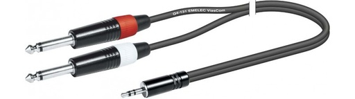 [43063ELG] Conexión Jack 3.5 m st a 2 Jack 6.3 mono 3.0metros. Mod. 4306-3ELG