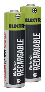 [500362500AAEDH] Pack 2 baterías recargables de NI-MH AA 2500mAh. Mod. 50.036/2500/AA
