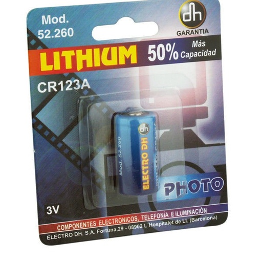 [52260EDH] Pila de litio CR123A 3 V Mod. 52.260