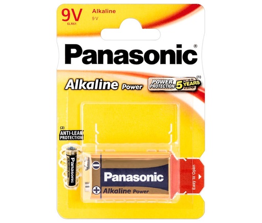 [6LF22APB_1BP] Pila Alcalina Panasonic 6LR61, Block 9V