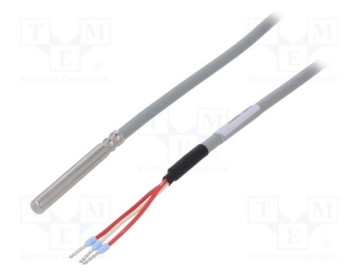 [722330100103000050TME] Sensor temperatura Pt100 3 hilos Ø6x50mm 3m. Mod. 72-23301001-0300.0050.JJ.TM