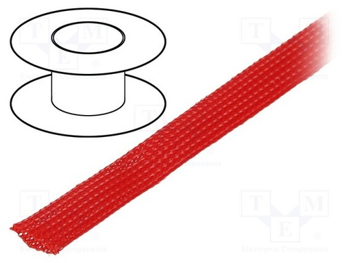 [OPL12RDTME] Funda trenzada poliester 11 a 17 mm roja. Mod. OPL.12-RD