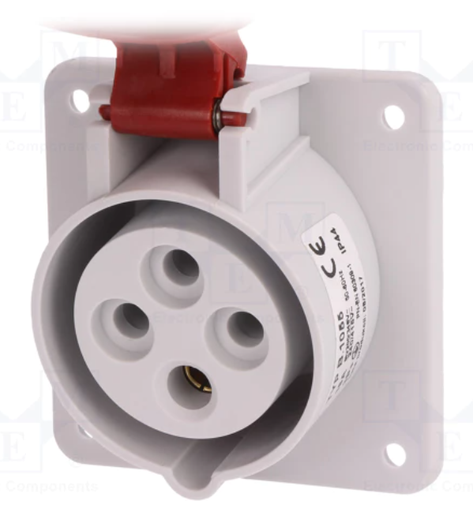 [PB1055TME] Base industrial tras cuadro hembra 3P+TT 16A . Mod. PB.1055