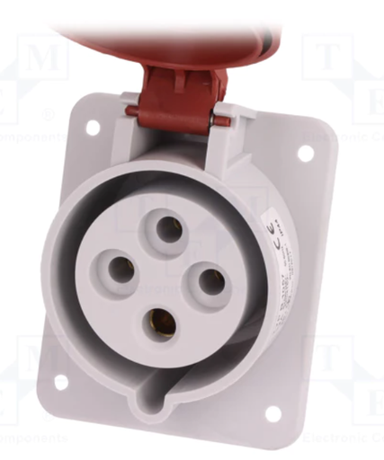 [PB1057TME] Base industrial tras cuadro hembra 3P+TT 32A . Mod. PB.1057