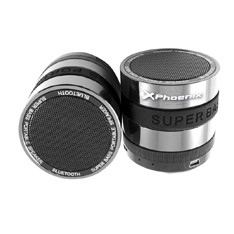 [PHUFOTUBEMEG] Mini altavoz portátil Phoenix radio / Bl / sd metalico aluminio negro. Mod. phufotube+