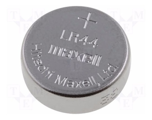 [PILR44NAT] Pila de botón alcalina 1,5V Ø11,6x5mm Maxell. Mod. LR44