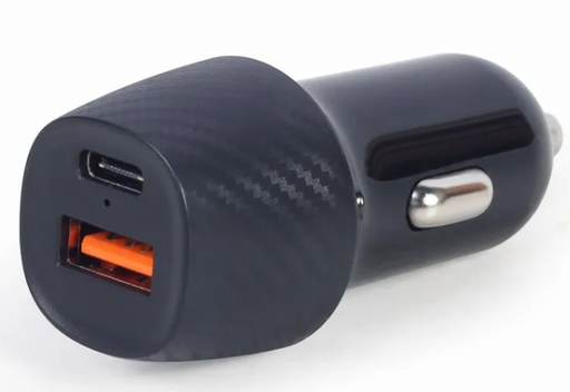 [TAU2QC3CAR02DIM] Cargador de coche rápido 2 puertos USB y tipo C QC 3.0 12-24V 18W. Mod. TA-U2QC3-CAR-02