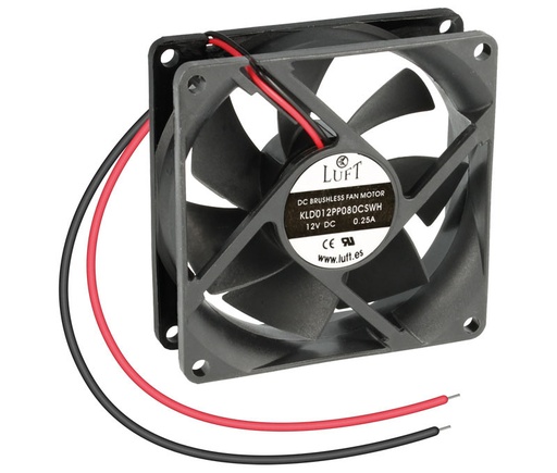 [VEN012ELM] Ventilador cojinete de fricción 12VDC 80x80x25. Mod. VEN012